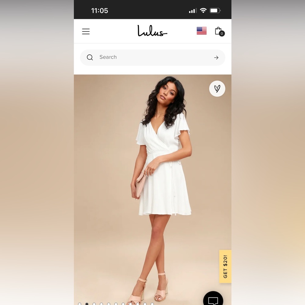 White wrap around dress